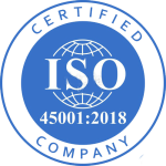 ISO 45001 occupational health and safety management certification logo or certificate