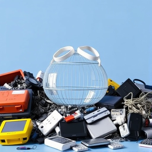 Proper e-waste management process showing electronic waste recycling and material separation