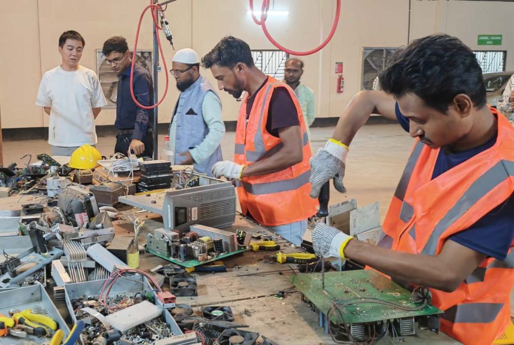 E-waste disposal service by JSM Recycling Ltd showing safe electronic waste recycling process