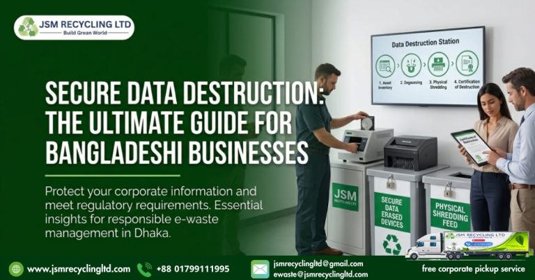 Ensure secure data destruction with JSM Recycling Ltd, Bangladesh's authorized e-waste recycler. Prevent data breaches and secure your IT assets today.