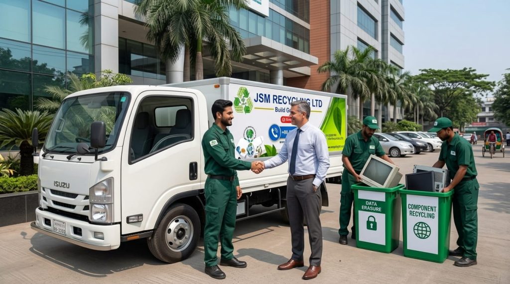 JSM Recycling Ltd providing corporate e-waste pickup in Bangladesh.